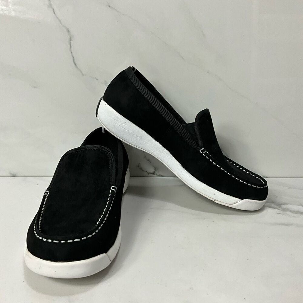 LOFT Black Leather Slip On Shoes